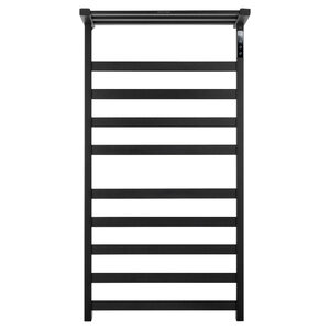Изображение товара Полотенцесушитель электрический Wonzon & Woghand Frankfurt WW-A1029-MB, ширина 50 см, высота 90 см, диммер справа, с полкой, PVD-покрытие, цвет черный матовый