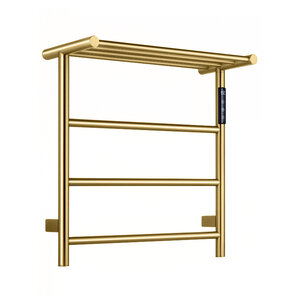 Изображение товара Полотенцесушитель электрический Wonzon & Woghand Bonn WW-AL402-BG, ширина 50 см, высота 50 см, диммер справа, с полкой, PVD-покрытие, цвет золото брашированное