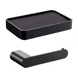 Изображение товара Держатель туалетной бумаги Wonzon & Woghand Carbon WW-7726, с полкой, цвет черный