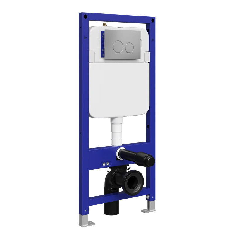 Изображение товара Инсталляция для унитаза подвесного Stworki Хельсинки S33500CR механическая, с кнопкой хром