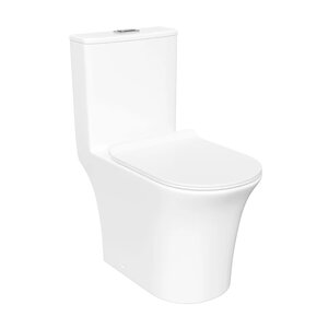 Изображение товара Унитаз-моноблок Stworki Олланд S01406WH, безободковый, смыв торнадо, крышка микролифт, цвет белый