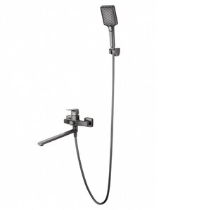 Изображение товара Смеситель для ванны и душа Wonzon & Woghand Flex WW-639906-BGM, с душевым гарнитуром, темный графит