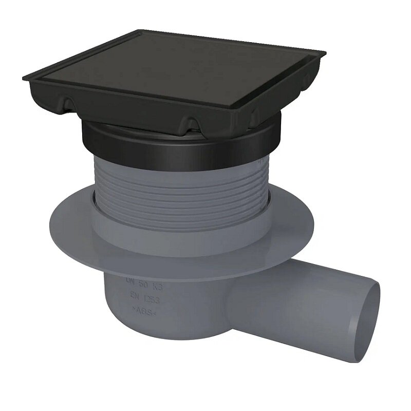 Изображение товара Душевой трап Deante KOS_N01D 110x110 мм с решеткой из нержавеющей стали под плитку черный