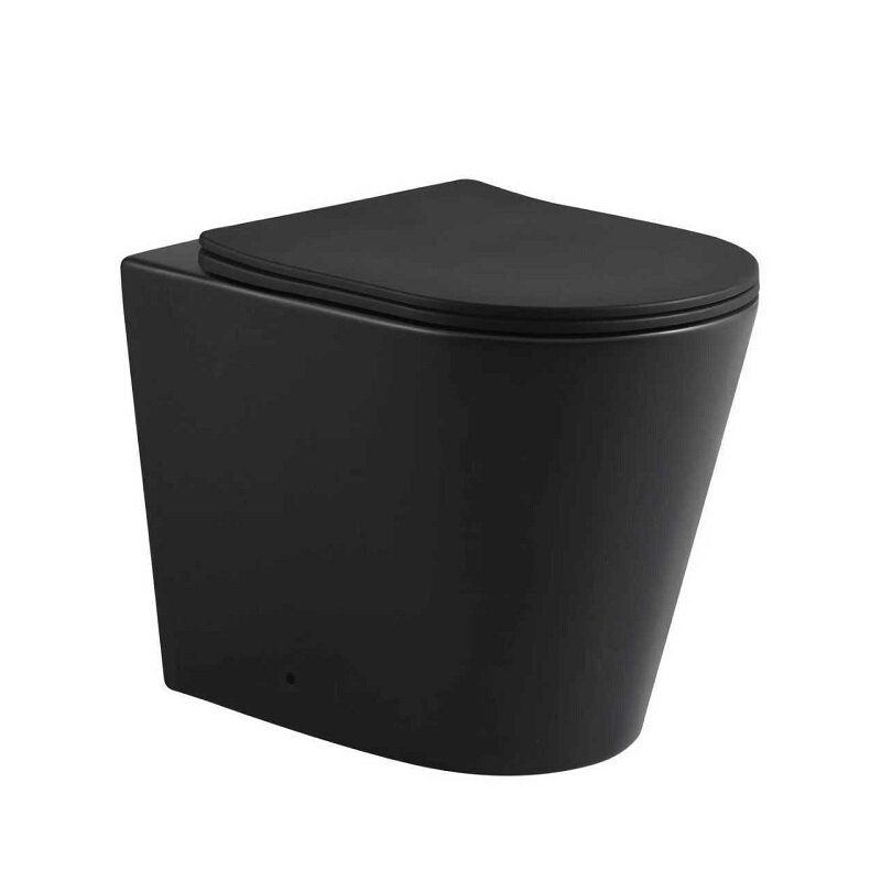 Изображение товара Унитаз SantiLine SL-5020T-MB безободковый черный матовый с микролифтом