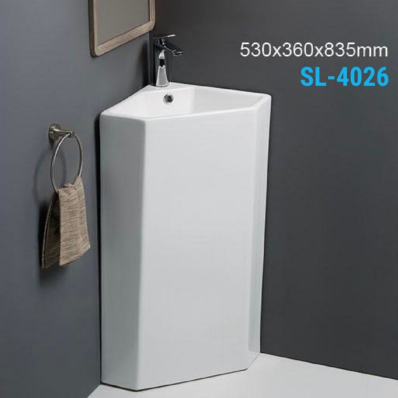 Изображение товара Напольная раковина SantiLine SL-4026 из фаянса белая для угловых установок Изображение товара Напольная раковина SantiLine SL-4026 из фаянса белая для угловых установок