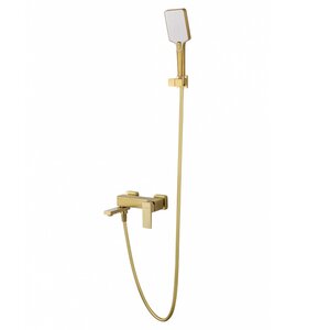 Изображение товара Смеситель для ванны и душа Wonzon & Woghand Cube 2.0 WW-88037068-BG, с душевым гарнитуром, золото брашированное