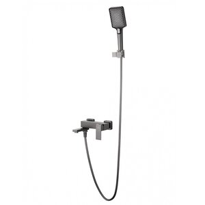 Изображение товара Смеситель для ванны и душа Wonzon & Woghand Cube WW-88639016-BGM, с душевым гарнитуром, темный граф