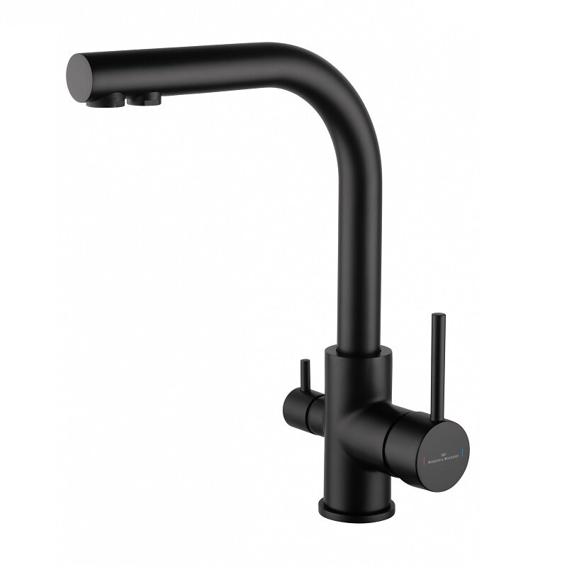 Изображение товара Смеситель для кухни Wonzon & Woghand WW-88458005-MB черный матовый с подключением к фильтру