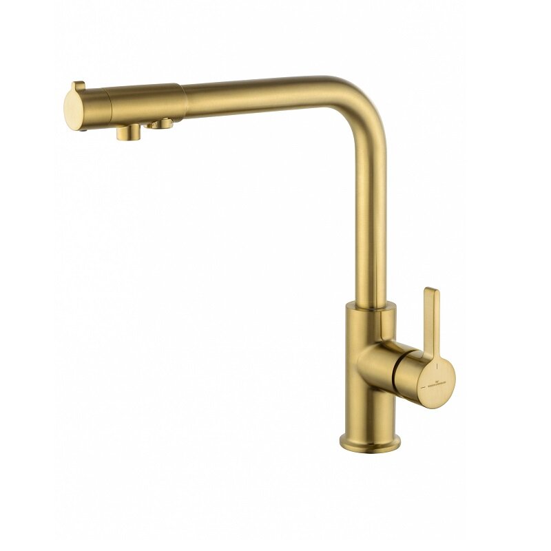 Изображение товара Смеситель для кухонной мойки Wonzon & Woghand WW-88458008-BG с подключением к фильтру золото