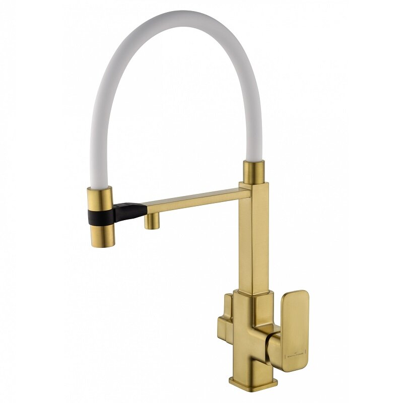 Изображение товара Смеситель для кухонной мойки Wonzon & Woghand с подключением к фильтру золото