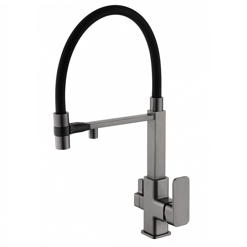 Изображение товара Смеситель для кухонной мойки Wonzon & Woghand WW-88458012-BGM с подключением к фильтру темный графи Изображение товара Смеситель для кухонной мойки Wonzon & Woghand WW-88458012-BGM с подключением к фильтру темный графи