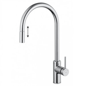 Изображение товара Смеситель для кухонной мойки Wonzon & Woghand WW-422902-CR с выдвижным изливом Изображение товара Смеситель для кухонной мойки Wonzon & Woghand WW-422902-CR с выдвижным изливом