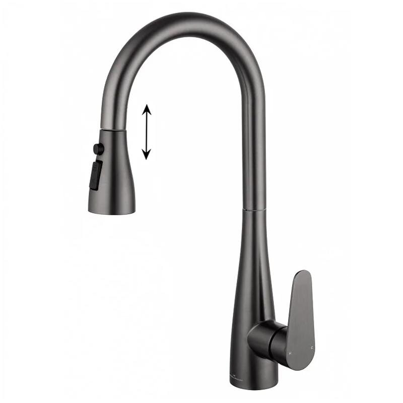 Изображение товара Смеситель для кухонной мойки Wonzon & Woghand WW-121E201B-BGG с выдвижным изливом