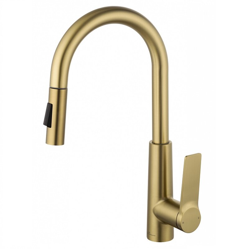 Изображение товара Смеситель кухонный Wonzon & Woghand WW-A20782-BG с выдвижным изливом и брашированным золотом