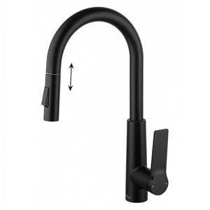 Изображение товара Смеситель для кухонной мойки Wonzon & Woghand WW-A20782-MB, с выдвижным изливом, цвет черный матовый