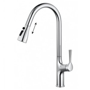 Изображение товара Смеситель для кухонной мойки Wonzon & Woghand WW-AE54123-CR, с выдвижным изливом, цвет хром