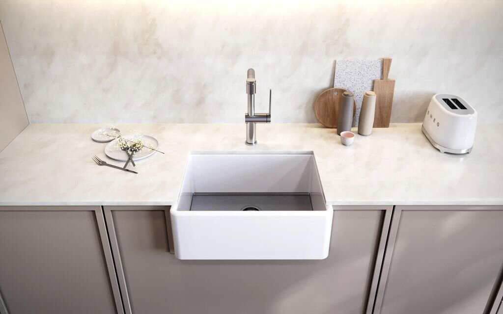 Изображение товара Современная кухонная мойка Alveus Neoceramic из акрилового камня и нержавеющей стали