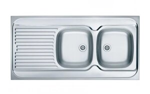 Изображение товара Мойка кухонная Alveus Classic 1009084/1009085, 120 х 60 см, чаша слева/справа, нержавеющая сталь