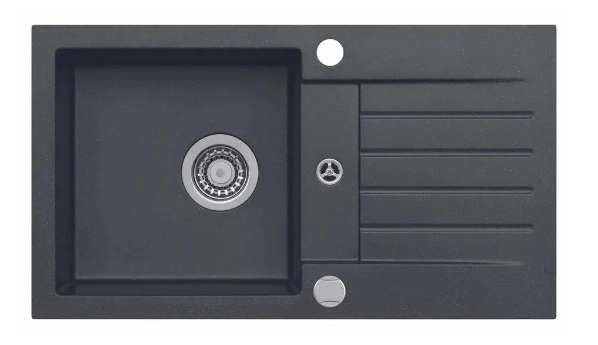 Изображение товара Кухонная мойка из искусственного камня GRANITAL Alveus Genesis Amaro размер 75х42 см угольный цвет