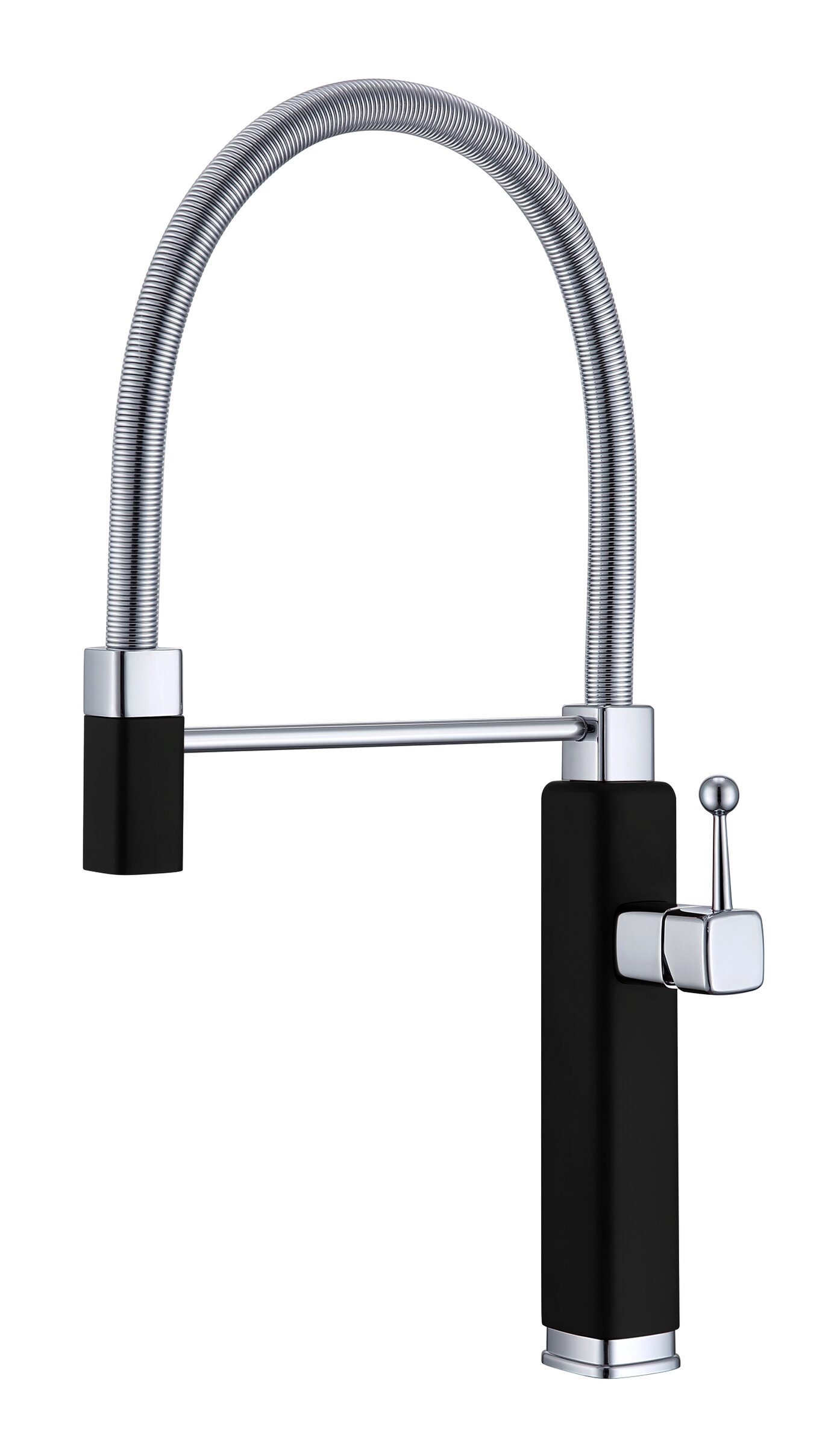 Изображение товара Смеситель Vincea VKF-101MB черный матовый с гибким изливом 27 см (Италия)