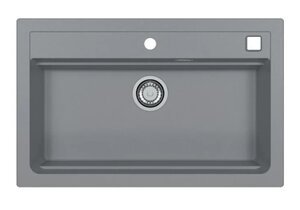 Изображение товара Мойка кухонная Alveus Atrox 40 1140446 из искусственного камня серого цвета 79х50 см