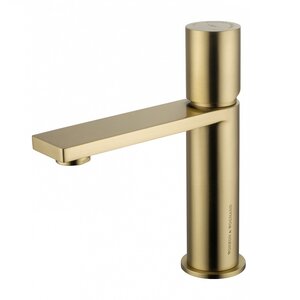 Изображение товара Смеситель для раковины Wonzon & Woghand WW-101-BG, цвет брашированное золото PVD