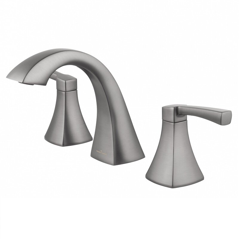 Изображение товара Стильный смеситель для раковины Wonzon & Woghand на 3 отверстия темный графит