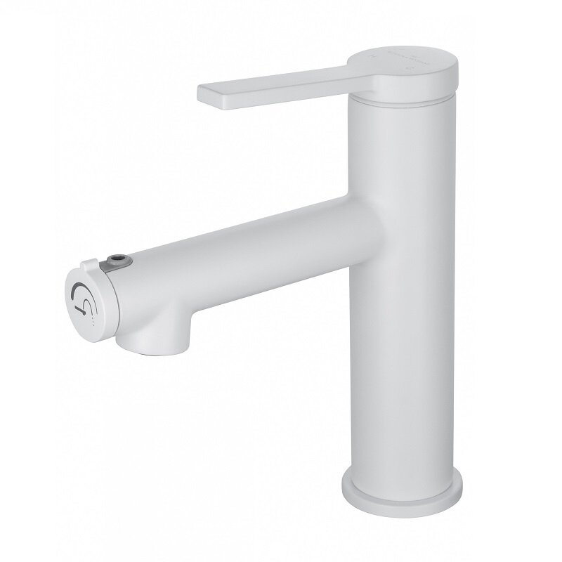 Изображение товара Современный смеситель для раковины с функцией полоскания Wonzon & Woghand WW H1017 MW белый матовый