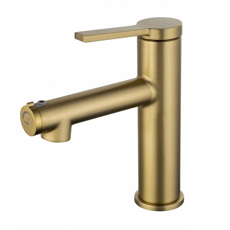 Изображение товара Современный смеситель для раковины Wonzon & Woghand WW-H1017-BG брашированное золото, 5 лет гаранти