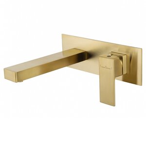 Изображение товара Смеситель для раковины встраиваемый Wonzon & Woghand Cube WW-88869016-BG, с внутренней частью, цвет брашированное золото PVD