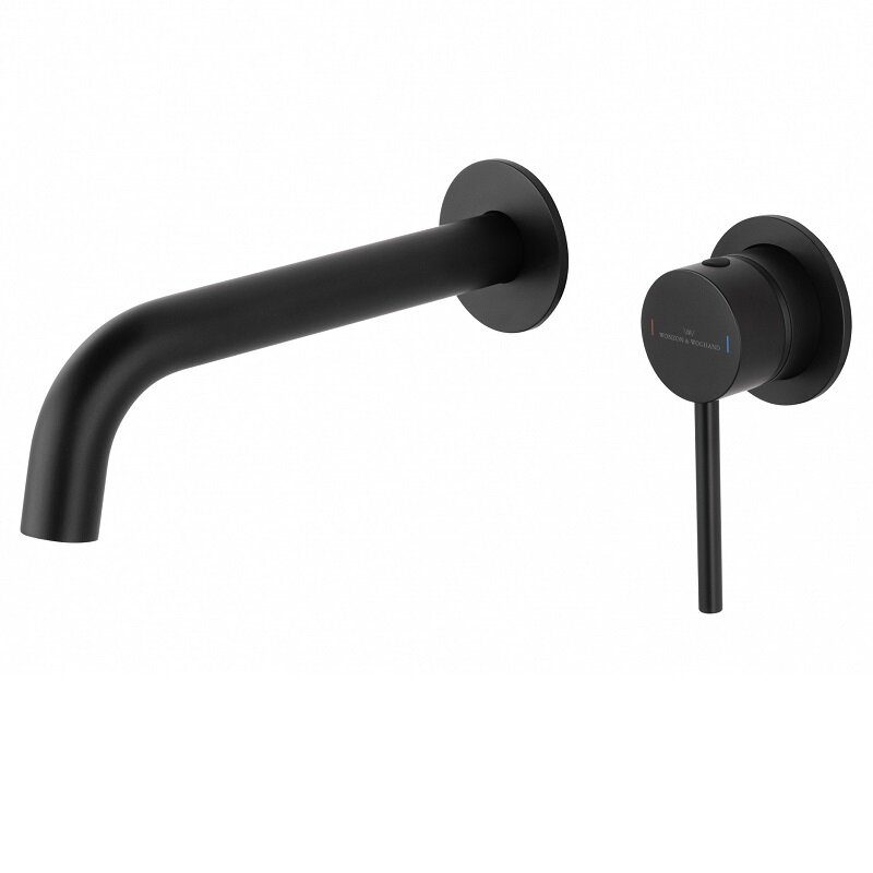 Изображение товара Встраиваемый смеситель для раковины Wonzon & Woghand с керамическим картриджом черный матовый