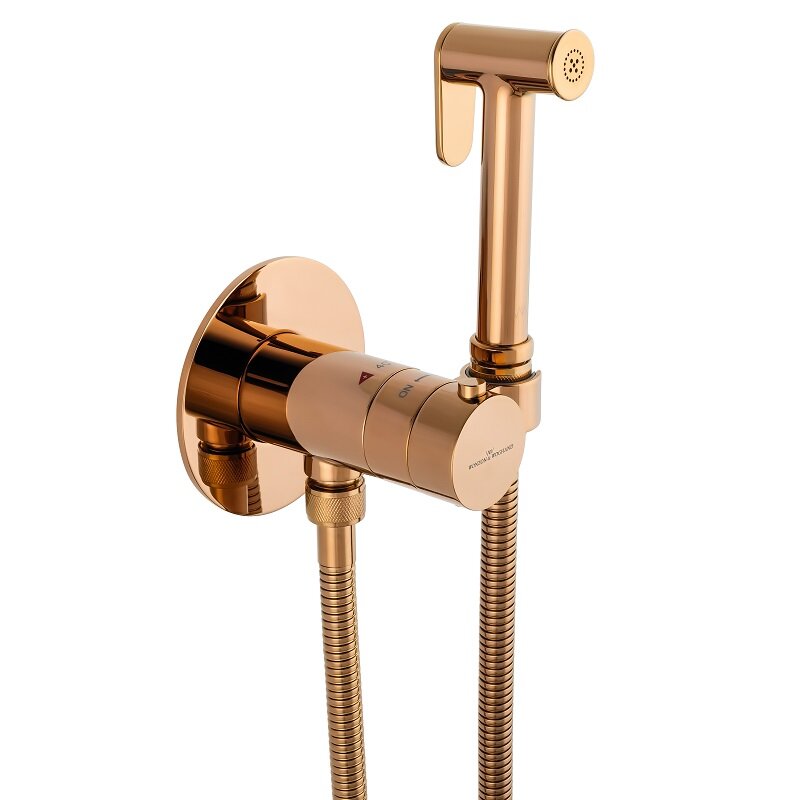 Изображение товара Гигиенический душ Wonzon & Woghand WW-88829909-RG со смесителем и термостатом розовое золото