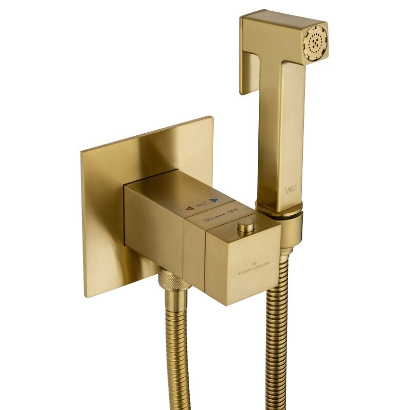 Изображение товара Гигиенический душ Wonzon & Woghand с термостатом 120 см брашированное золото