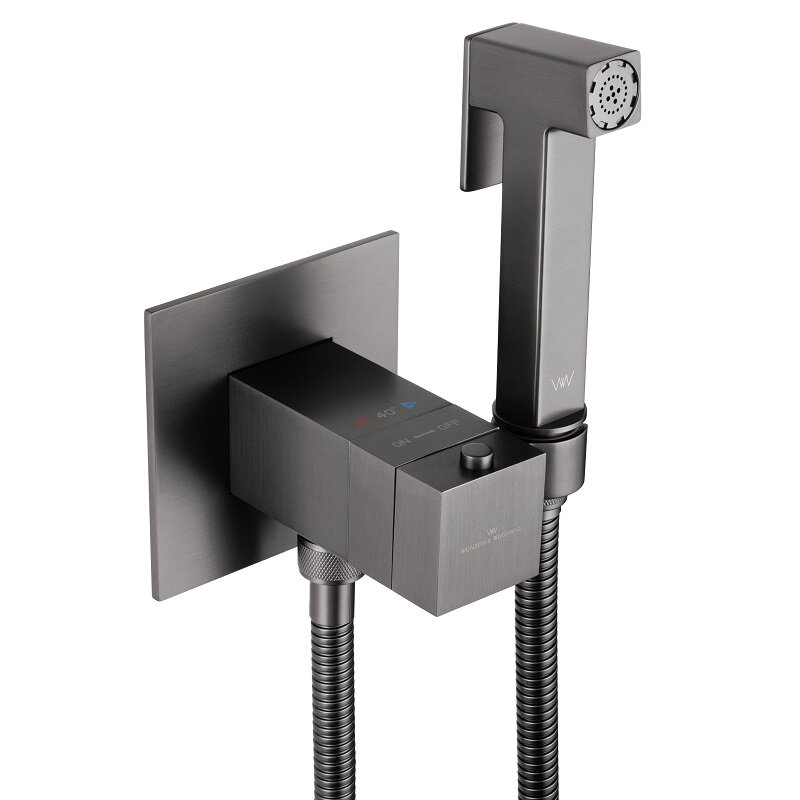 Изображение товара Гигиенический душ Wonzon & Woghand WW-88829910-BGM, с термостатическим смесителем, цвет темный графит PVD