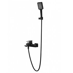 Изображение товара Смеситель для ванны и душа Wonzon & Woghand Edge WW-88639003A-MB, с душевым гарнитуром, черный матовый