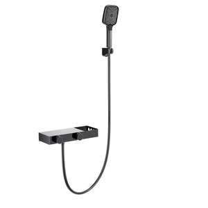 Изображение товара Смеситель для ванны и душа Wonzon & Woghand WW-B2551-BGG, термостатический, с душевым гарнитуром, PVD покрытие, темный графит