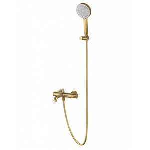 Изображение товара Смеситель для ванны и душа Wonzon & Woghand Stick WW-88639017-BG, с душевым гарнитуром, PVD покрытие, золото брашированное