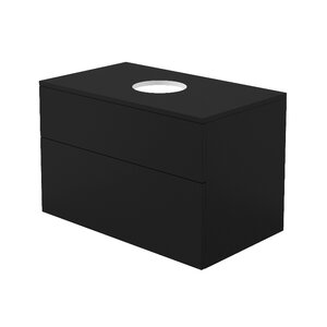 Изображение товара Тумба под раковину Deante Prizma SDI_NB81, 80 см, подвесная, со столешницей, цвет черный матовый