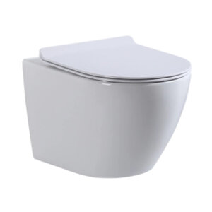Изображение товара Унитаз подвесной BeWash Minimal BKWHT003480, безободковый, смыв торнадо, с сиденьем микролифт, цвет белый