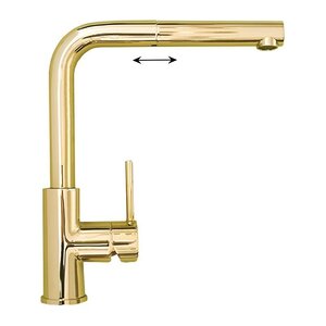 Изображение товара Смеситель Alveus Zeos-P Monarch 1136501, для кухонной мойки, с выдвижным изливом, золото PVD