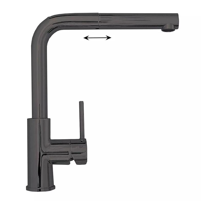 Изображение товара Смеситель кухонный с выдвижным изливом Alveus Zeos-P Monarch антрацит PVD