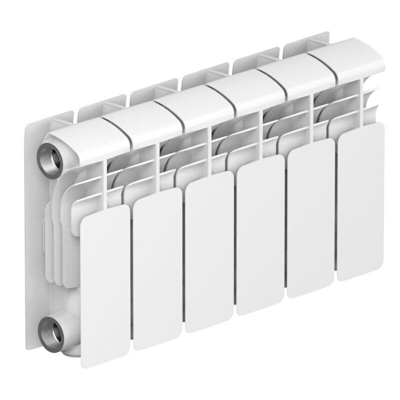 Изображение товара Алюминиевый радиатор Rifar Alum 200 R-AL-200-06 6 секций боковое подключение белый