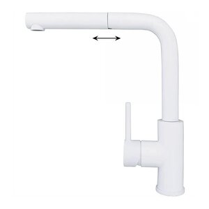 Изображение товара Смеситель Alveus Zeos-P 1136506, для кухонной мойки, с выдвижным изливом, белый матовый