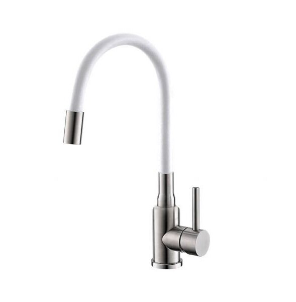 Изображение товара Смеситель Alveus Flexa 1147019, для кухонной мойки, гибкий излив, белый/нержавеющая сталь Sat