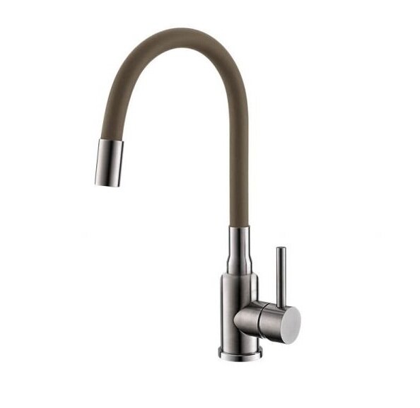 Изображение товара Смеситель Alveus Flexa 1147021, для кухонной мойки, гибкий излив, бежевый/нержавеющая сталь Sat