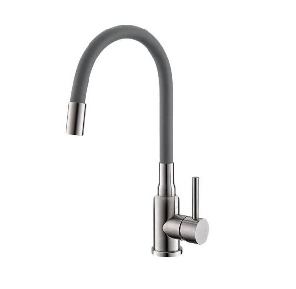 Изображение товара Смеситель Alveus Flexa 1147022, для кухонной мойки, гибкий излив, серый/нержавеющая сталь Sat