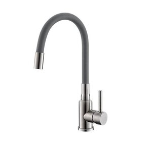 Изображение товара Смеситель Alveus Flexa 1147022, для кухонной мойки, гибкий излив, серый/нержавеющая сталь Sat