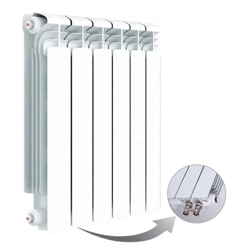 Изображение товара Алюминиевый радиатор Rifar Alum Ventil 500, 6 секций, левое нижнее подключение, белый