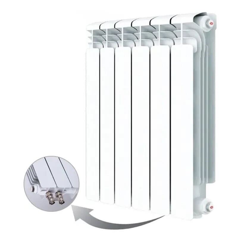 Изображение товара Алюминиевый радиатор Rifar Alum Ventil 500 6 секций белый с правым подключением