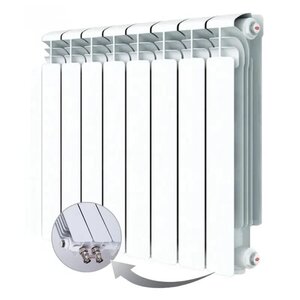 Изображение товара Радиатор алюминиевый Rifar Alum Ventil 500 R-AL-500-08-VR, 8 секций, нижнее правое подключение, цвет белый